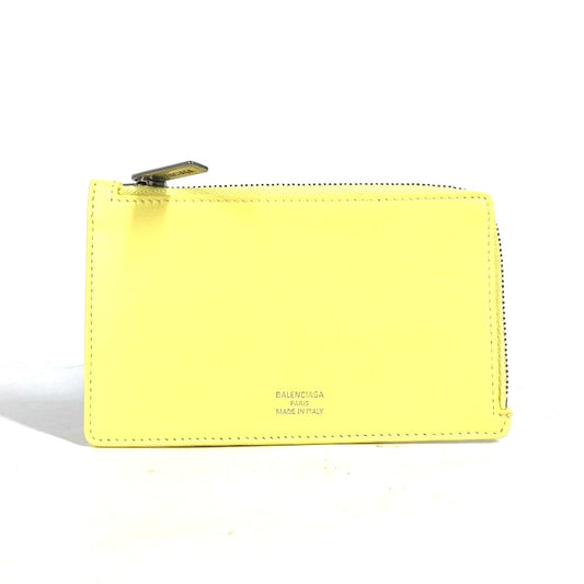 BALENCIAGA 736734 Logo Envelope Long Coin &amp; Card Holder, Coin Purse, Wallet, Card Case, Leather, Women's, Yellow