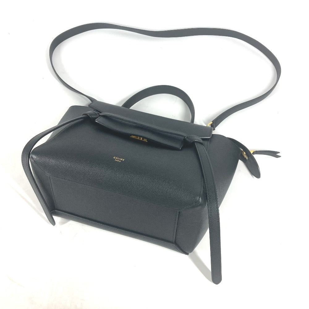 CELINE マイクロ トートバッグ ベルトバッグ 2WAY ショルダーバッグ 肩掛け 斜め掛け ハンドバッグ レザー レディース ブラック