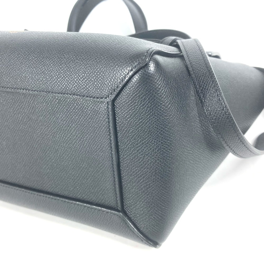 CELINE マイクロ トートバッグ ベルトバッグ 2WAY ショルダーバッグ 肩掛け 斜め掛け ハンドバッグ レザー レディース ブラック