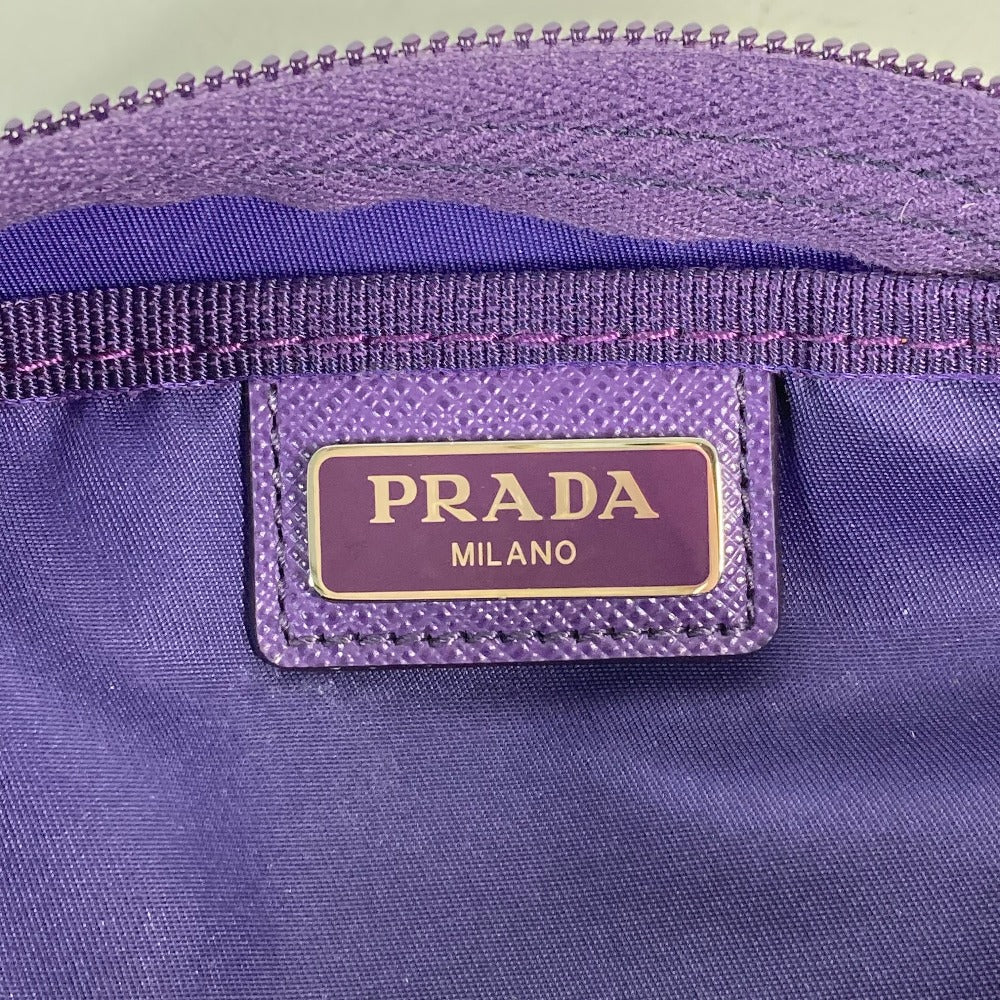 PRADA 1NA350 トライアングルロゴ 三角ロゴ プレート 小物入れ 化粧ポーチ メイクポーチ ポーチ ナイロン レディース パープル