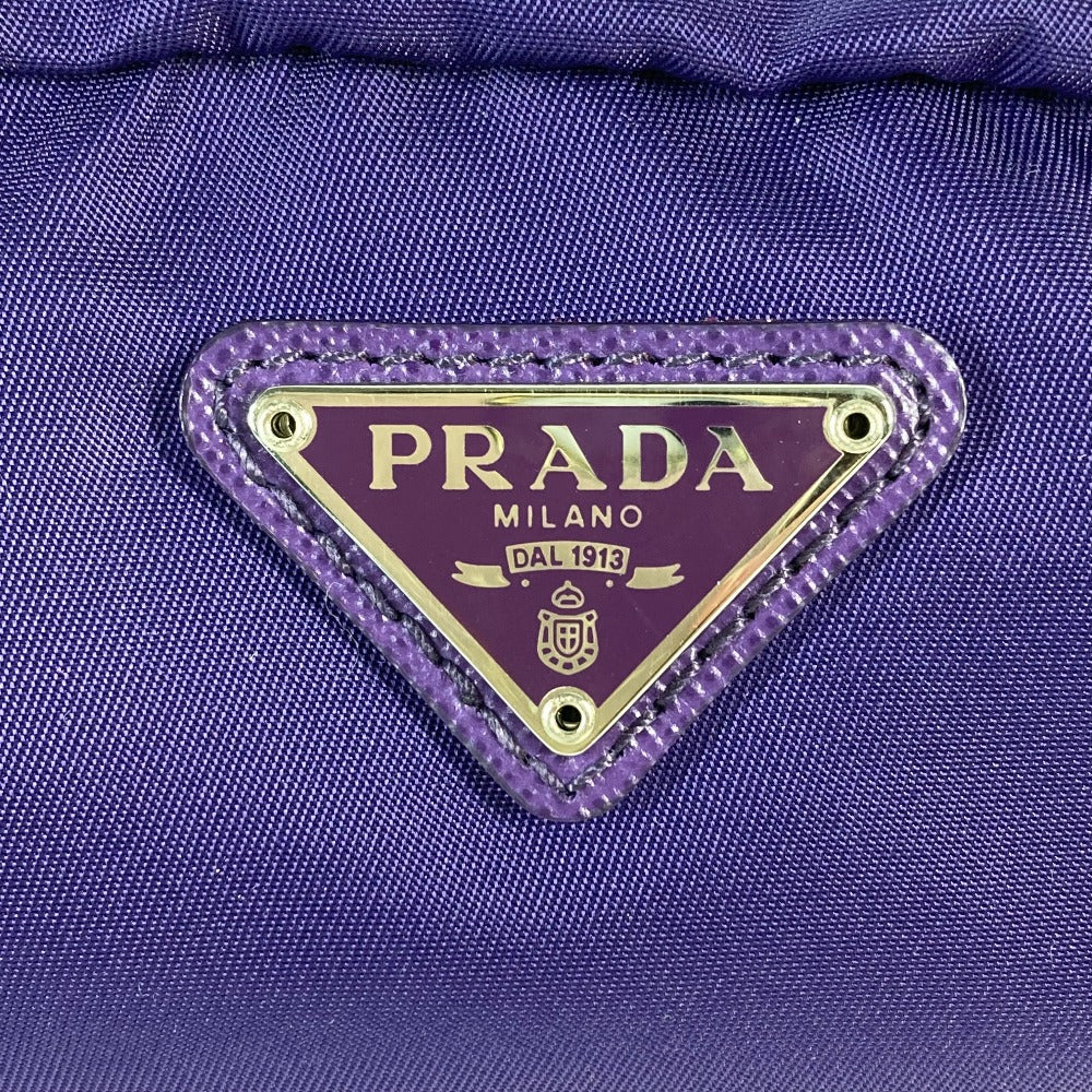 PRADA 1NA350 トライアングルロゴ 三角ロゴ プレート 小物入れ 化粧ポーチ メイクポーチ ポーチ ナイロン レディース パープル