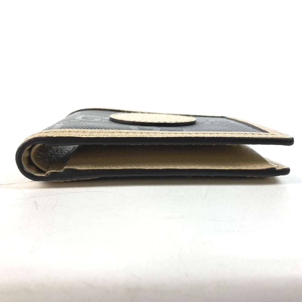 GUCCI 625574 ロゴ オフザグリッド Off The Grid コンパクトウォレット 2つ折り財布 ナイロン/レザー メンズ ブラック×ベージュ