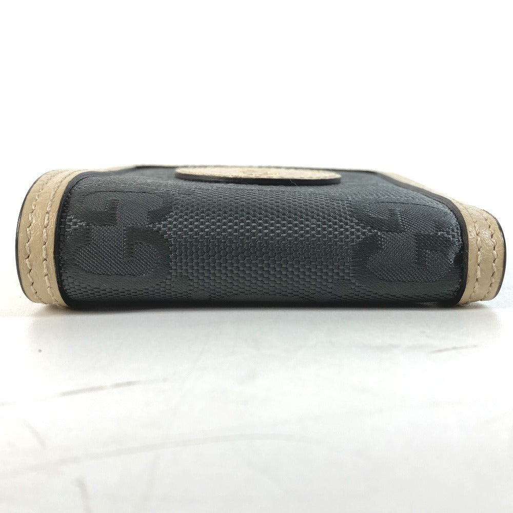 GUCCI 625574 ロゴ オフザグリッド Off The Grid コンパクトウォレット 2つ折り財布 ナイロン/レザー メンズ ブラック×ベージュ