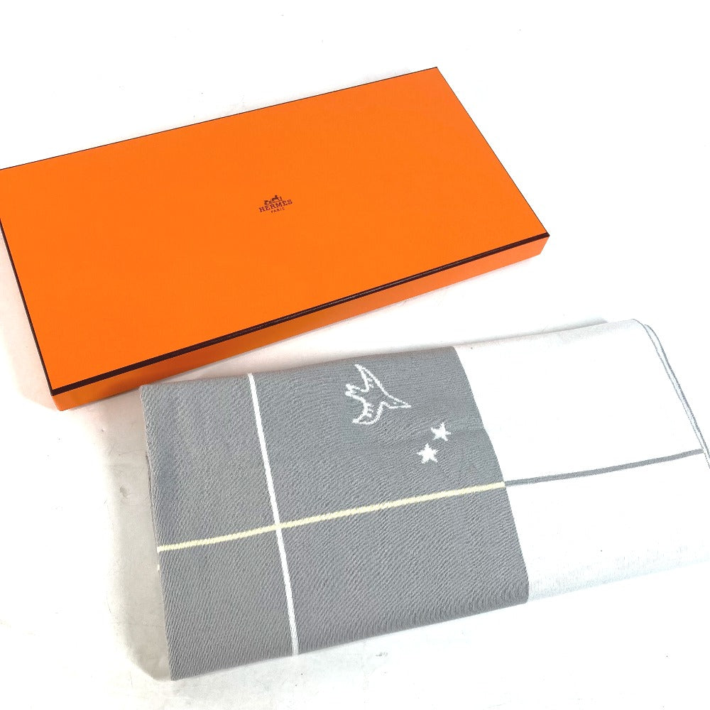 HERMES ベビー BABY 赤ちゃん プレード カブリオル タオル インテリア ブランケット コットン ユニセックス グリ・ペルル グレー