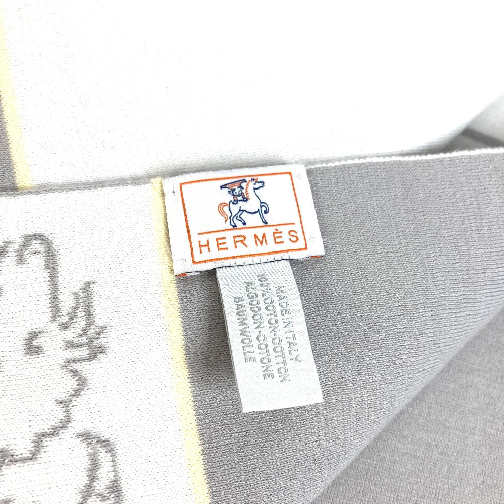 HERMES ベビー BABY 赤ちゃん プレード カブリオル タオル インテリア ブランケット コットン ユニセックス グリ・ペルル グレー