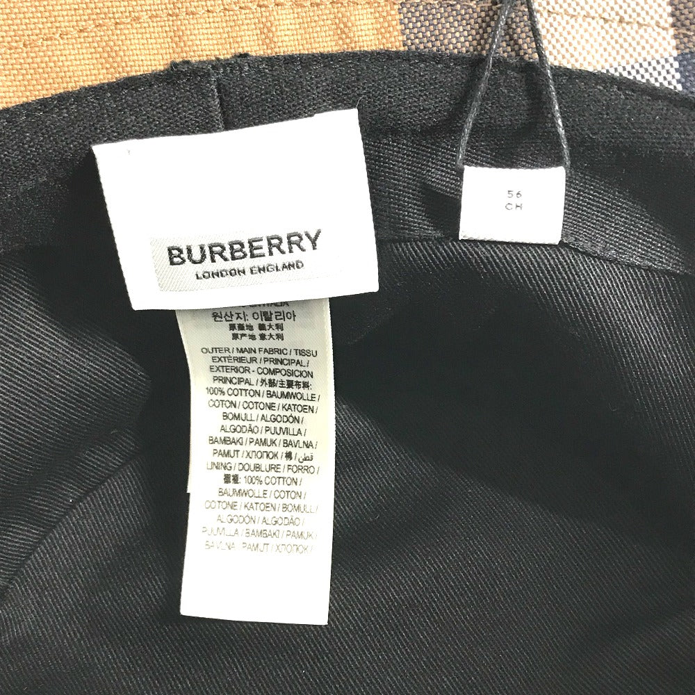 BURBERRY 8052981 チェック ハット帽 帽子 バケットハット ボブハット ハット コットン レディース ベージュ