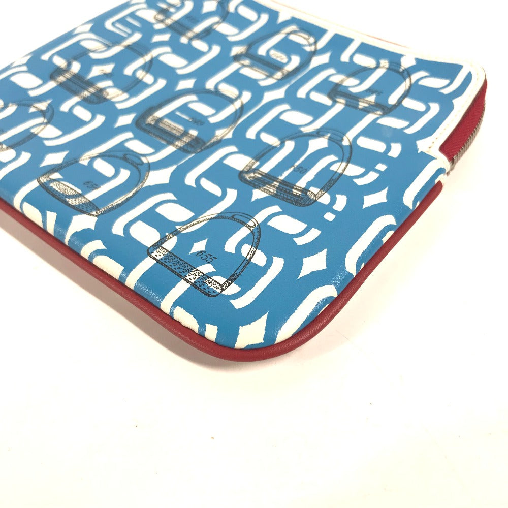 HERMES カレ ポケット スクエア ポーチ レザー レディース ピンク