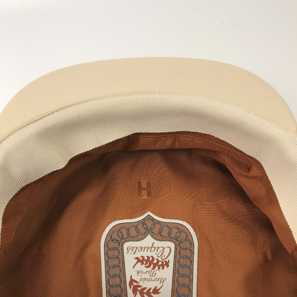 HERMES セリエ カブール クリケティス 帽子 マリン帽 キャップ キャスケット コットン レディース ベージュ系
