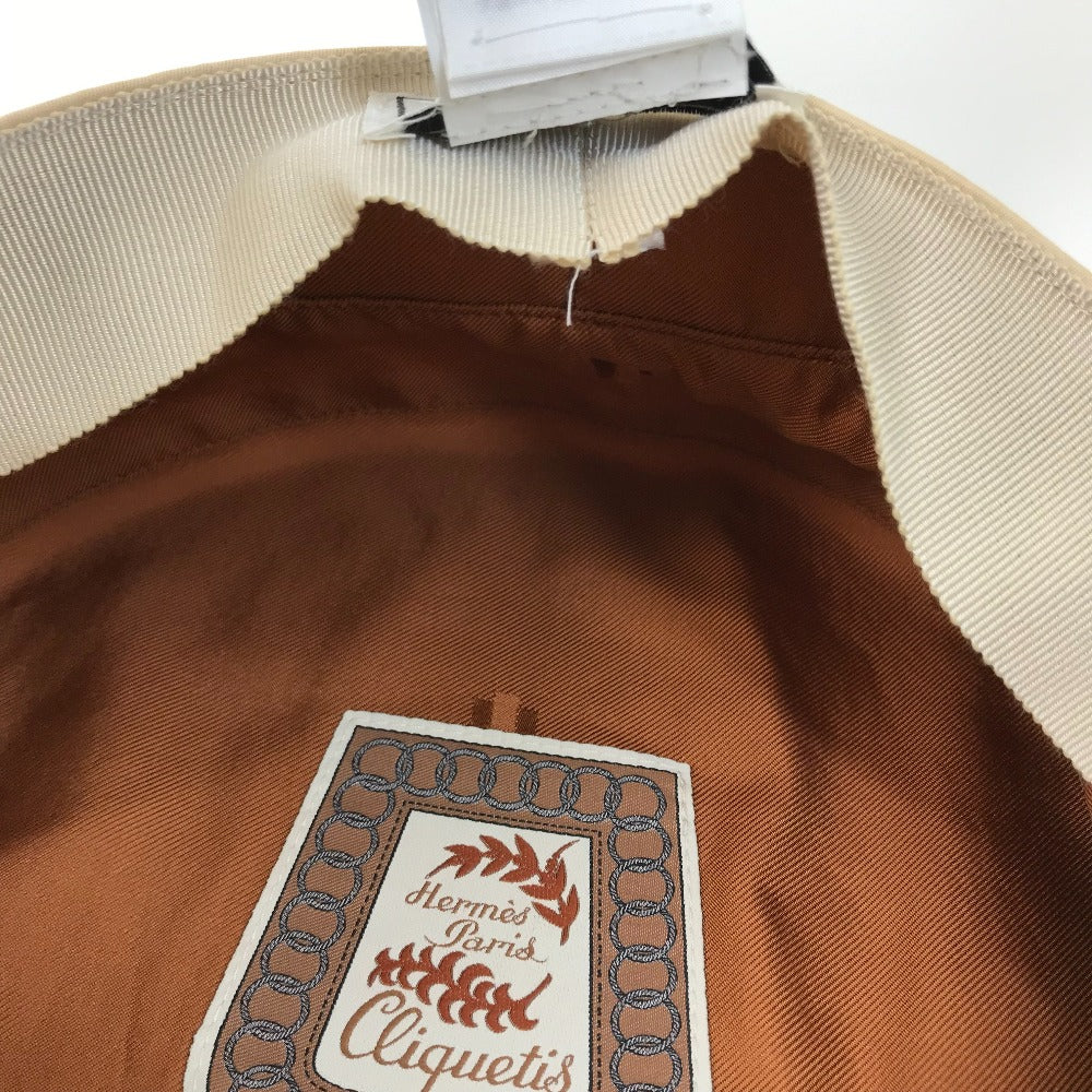 HERMES セリエ カブール クリケティス 帽子 マリン帽 キャップ キャスケット コットン レディース ベージュ系