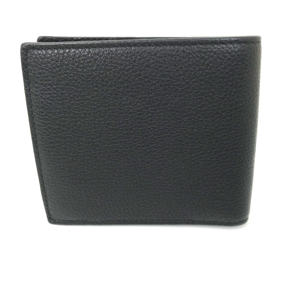 GUCCI 496316 Vintage Logo Print Compact Wallet, Bifold Leather, Men's, Black