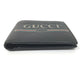 GUCCI 496316 Vintage Logo Print Compact Wallet, Bifold Leather, Men's, Black