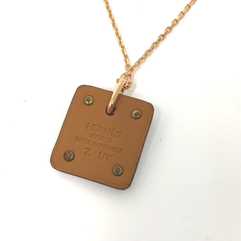 HERMES ハート チェーン アスドゥクール PM ペンダント アクセサリー ネックレス メタル レディース ブラウン