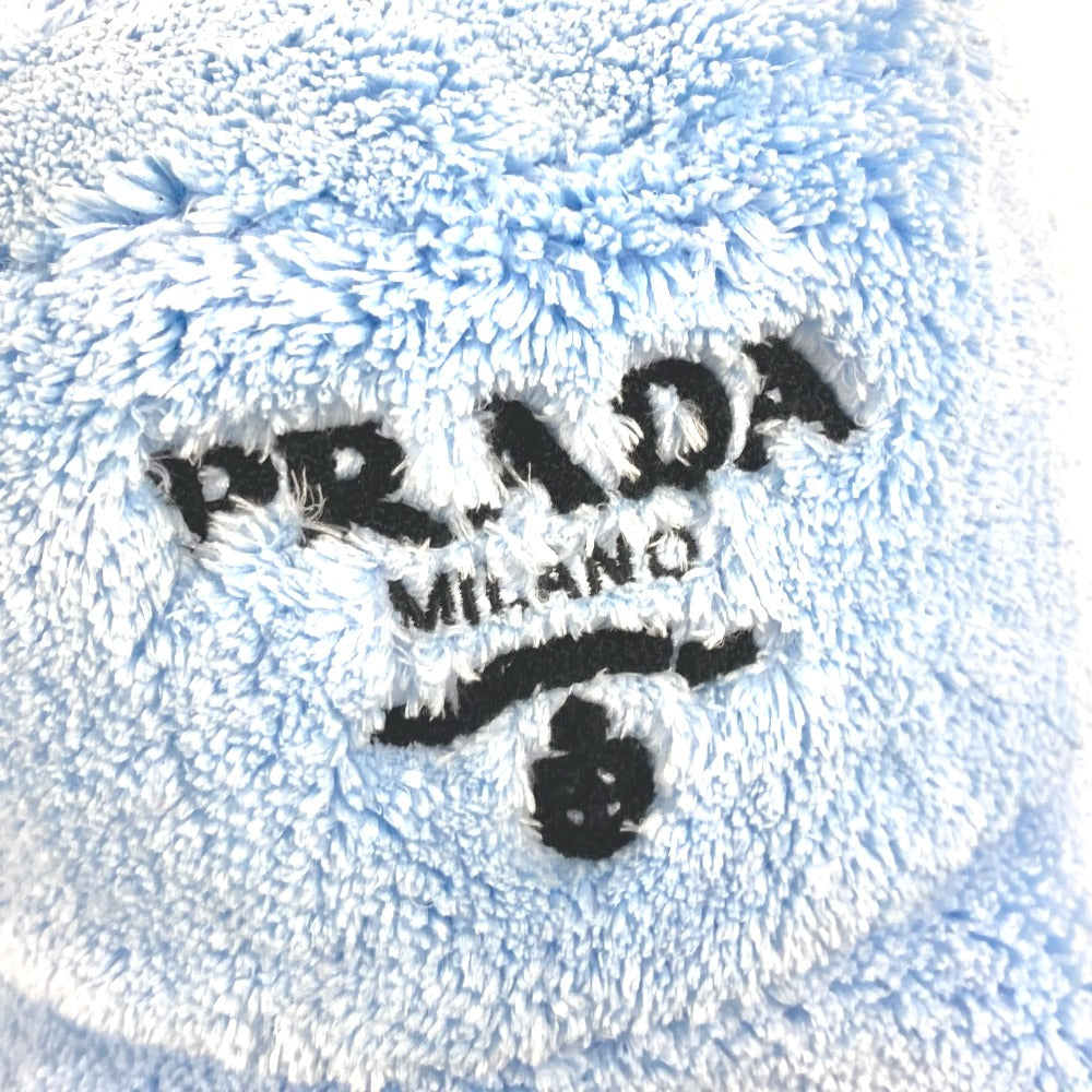 PRADA 1HC137 ファー ロゴ バケットハット 帽子 パイル ハット ポリエステル レディース ブルー