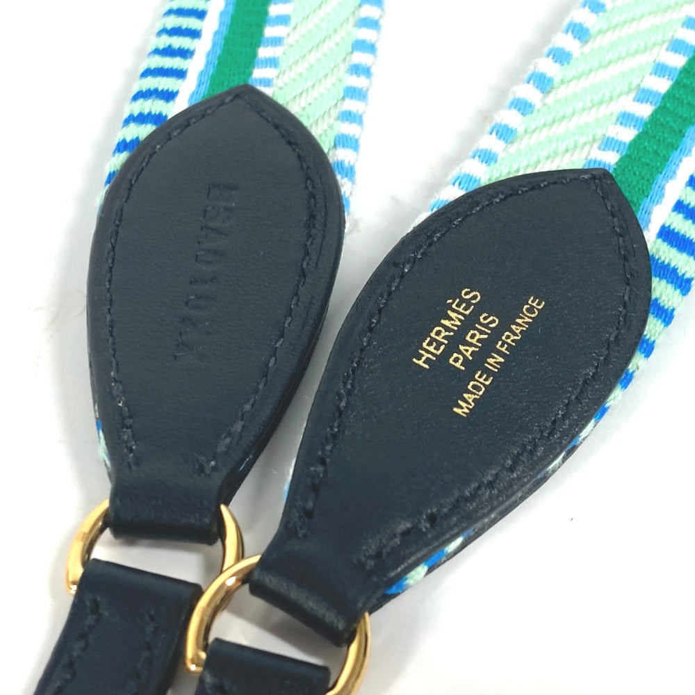 HERMES バンドリエール サングル カヴァル トゥー ゴー (Cavale To Go) ショルダーストラップ レザー/キャンバス レディース グリーン