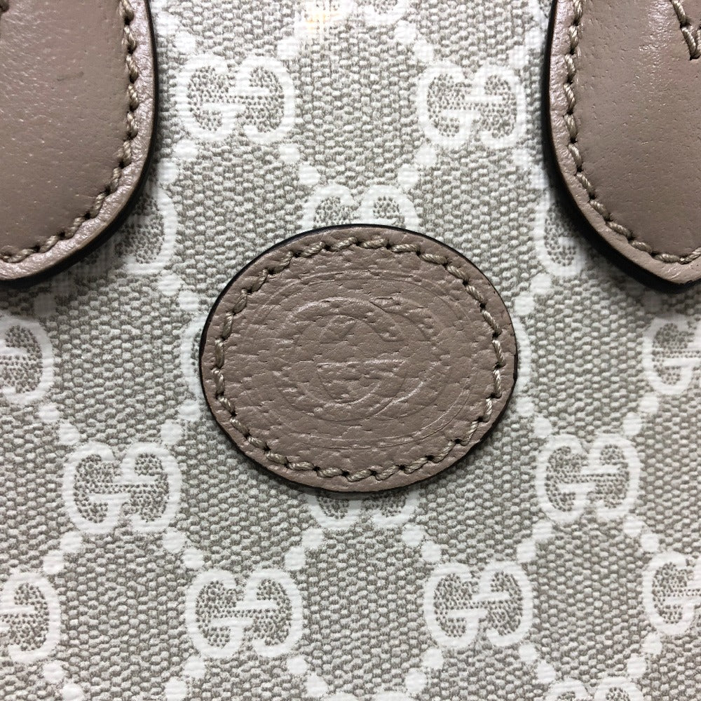 GUCCI 671623 GGスプリーム インターロッキングG ミニトートバッグ 2WAY ミニバッグ 肩掛け 斜め掛け ショルダーバッグ GGスプリームキャンバス レディース ライトベージュ