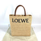 LOEWE ロゴ スタンダード A4 縦型 2WAYバッグ ショルダーバッグ 肩掛け カバン トートバッグ ラフィア レディース ベージュ×ブラウン