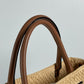 LOEWE ロゴ スタンダード A4 縦型 2WAYバッグ ショルダーバッグ 肩掛け カバン トートバッグ ラフィア レディース ベージュ×ブラウン
