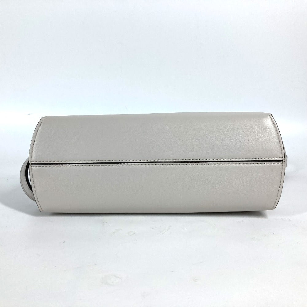 FENDI 8BP129 肩掛け 斜め掛け ポシェット ファースト スモール 2WAY ショルダーバッグ カバン クラッチバッグ レザー レディース ホワイトグレー系