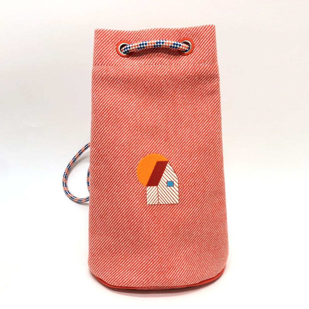 HERMES エポペ　ダッフルバッグ 巾着 バッグ カバン 斜め掛けバック 肩掛けバッグ ショルダーバッグ キャンバス キッズ オレンジ