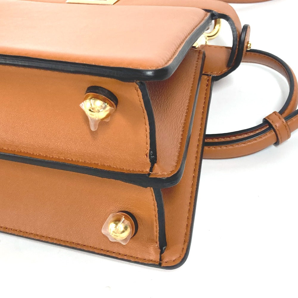 FENDI 8BN335 ピーカブー アイシーユー ISeeU プチ 2WAYバッグ ハンドバッグ 斜め掛け カバン ショルダーバッグ レザー レディース ブラウン
