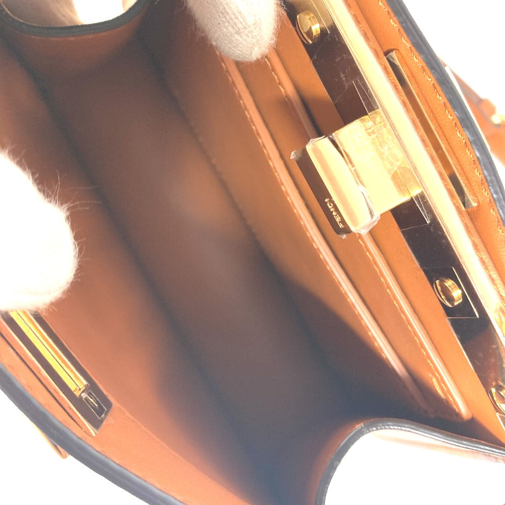 FENDI 8BN335 ピーカブー アイシーユー ISeeU プチ 2WAYバッグ ハンドバッグ 斜め掛け カバン ショルダーバッグ レザー レディース ブラウン