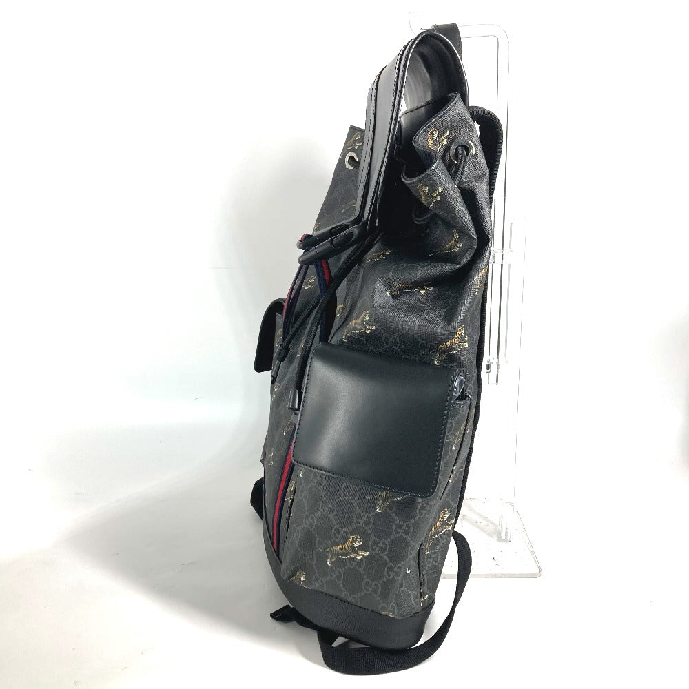 GUCCI 495563 GGスプリーム シェリーライン バックパック リュックサック GGスプリームキャンバス メンズ ブラック