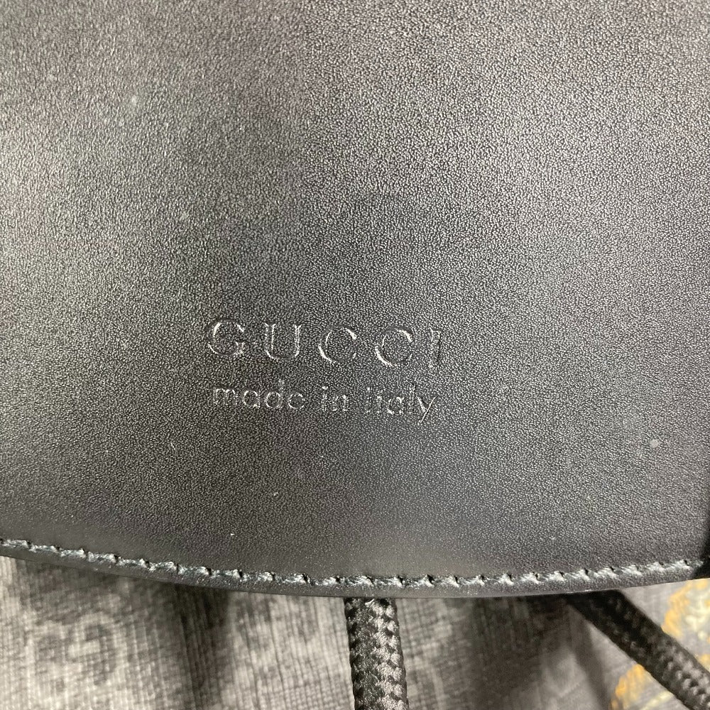 GUCCI 495563 GGスプリーム シェリーライン バックパック リュックサック GGスプリームキャンバス メンズ ブラック