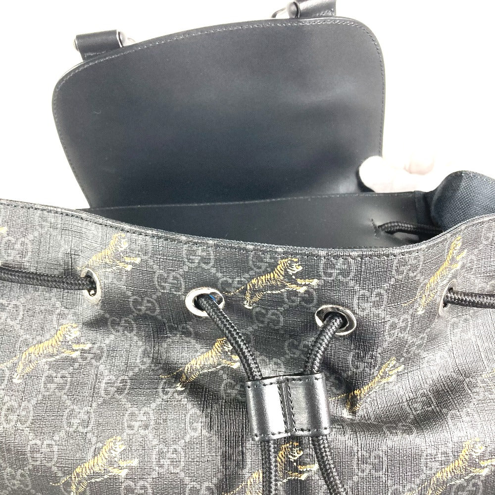 GUCCI 495563 GGスプリーム シェリーライン バックパック リュックサック GGスプリームキャンバス メンズ ブラック