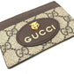 GUCCI 597557 GGスプリーム キャットヘッド 猫 ネオ ヴィンテージ パスケース 名刺入れ カードケース GGスプリームキャンバス メンズ ブラウン×イエロー