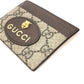 GUCCI 597557 GGスプリーム キャットヘッド 猫 ネオ ヴィンテージ パスケース 名刺入れ カードケース GGスプリームキャンバス メンズ ブラウン×イエロー