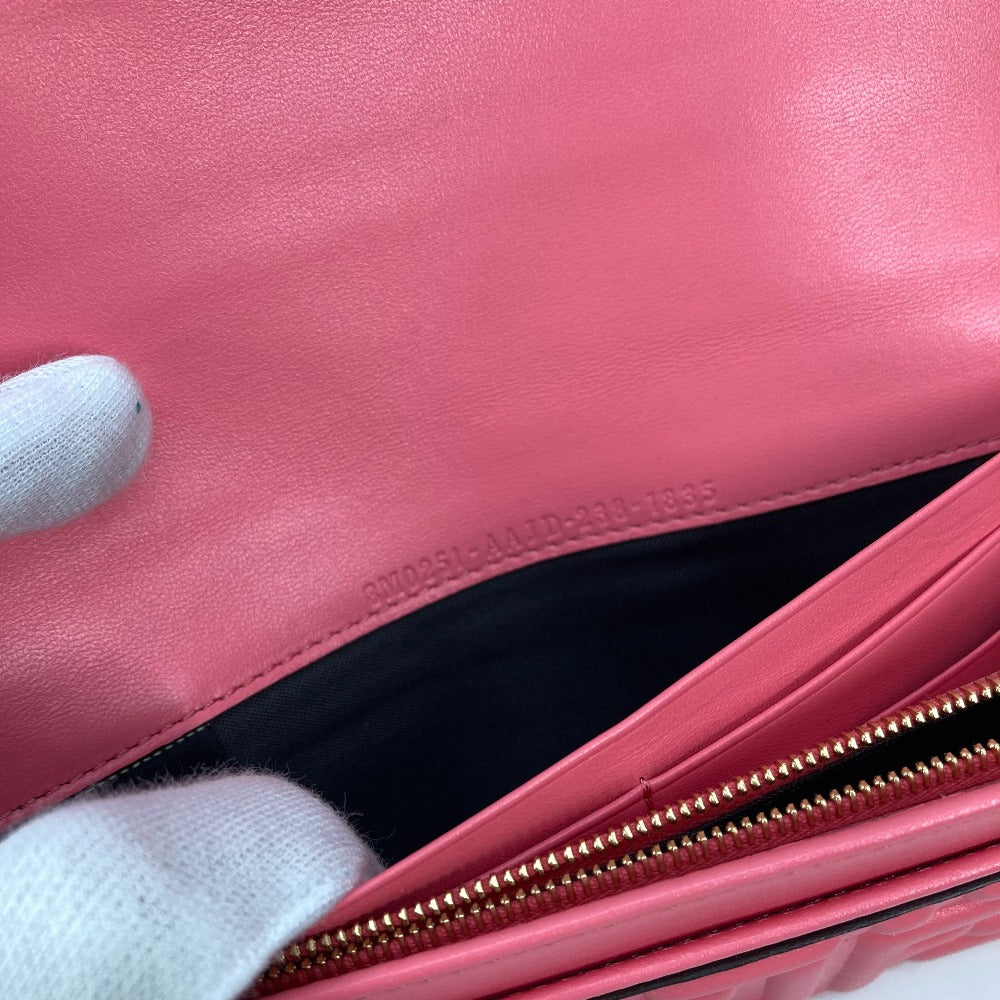 FENDI 8M0251 ズッカ バゲット コンチネンタル フラップ 二つ折り ロングウォレット 長財布 レザー レディース ピンク