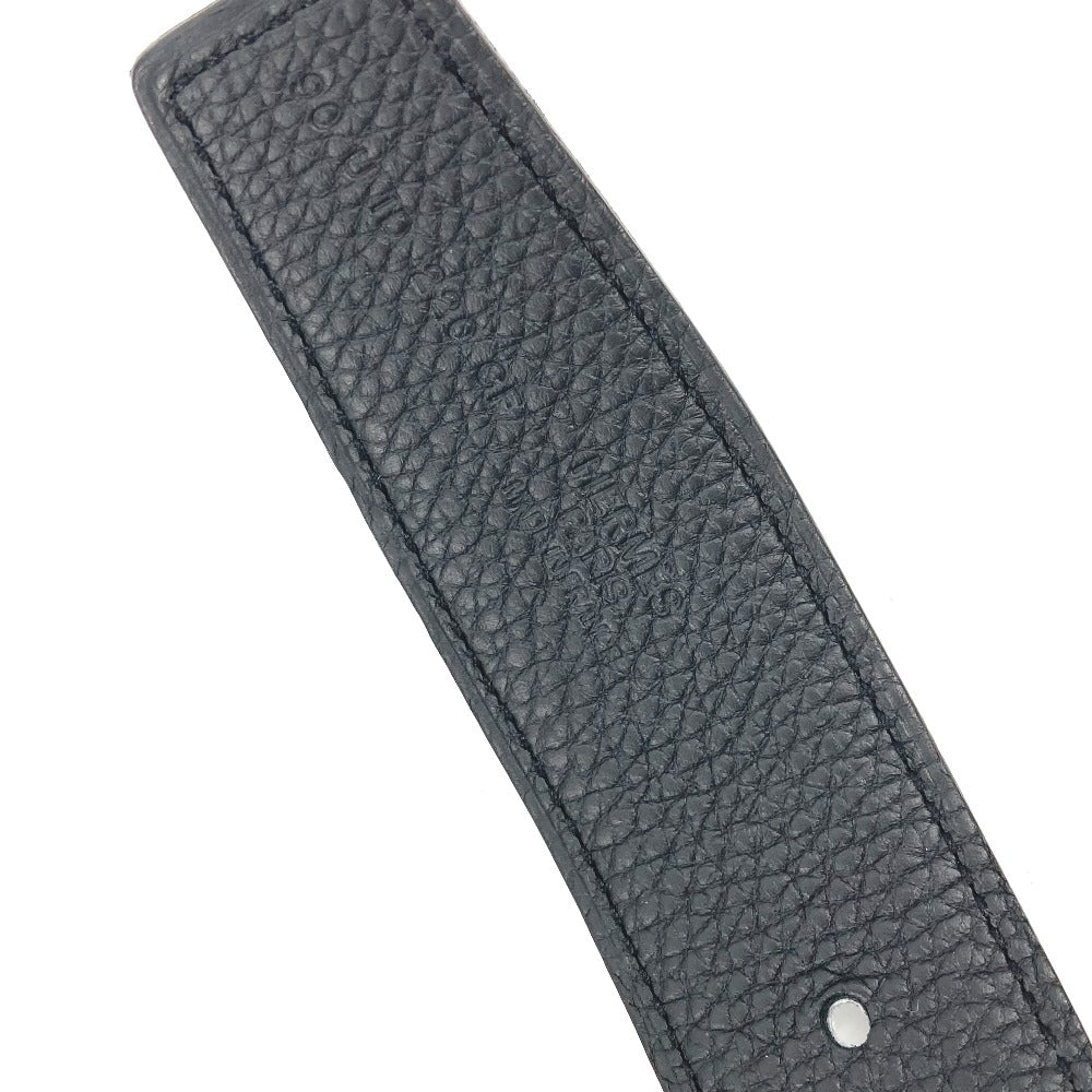 HERMES Hバックル トゥナイト リバーシブル ファッション小物 ズボン用ベルト ベルト ボックスカーフ メンズ ブラック×ブルー