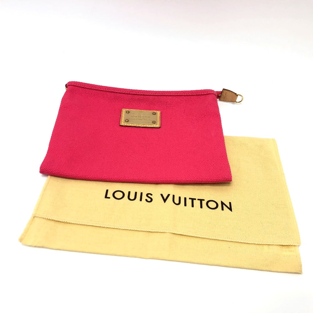 LOUIS VUITTON M40065 アンティグア ポシェット プラット GM クラッチバッグ フラット バッグ カバン ポーチ ポーチ キャンバス レディース ローズ ピンク