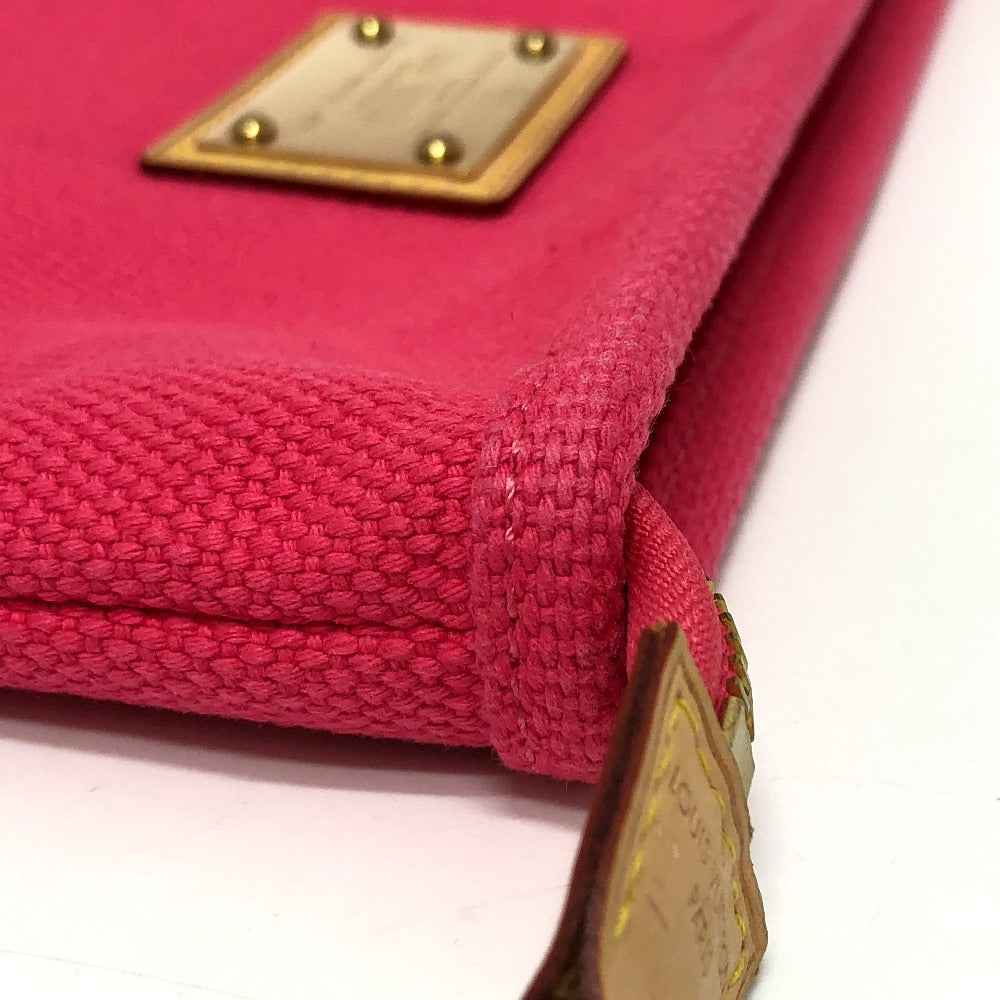 LOUIS VUITTON M40065 アンティグア ポシェット プラット GM クラッチバッグ フラット バッグ カバン ポーチ ポーチ キャンバス レディース ローズ ピンク