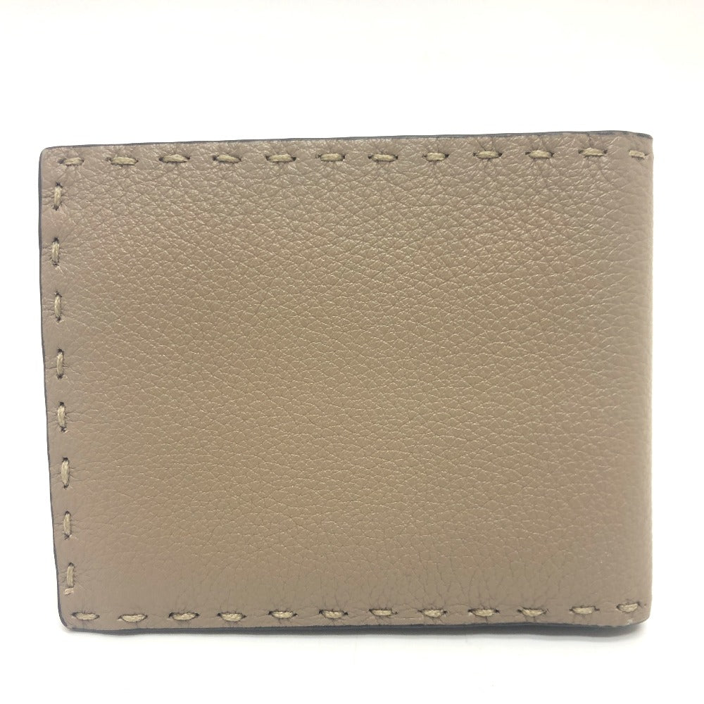 FENDI 7M0194 ステッチ セレリア 2つ折り財布 財布 ウォレット 2つ折り財布 レザー メンズ グレー