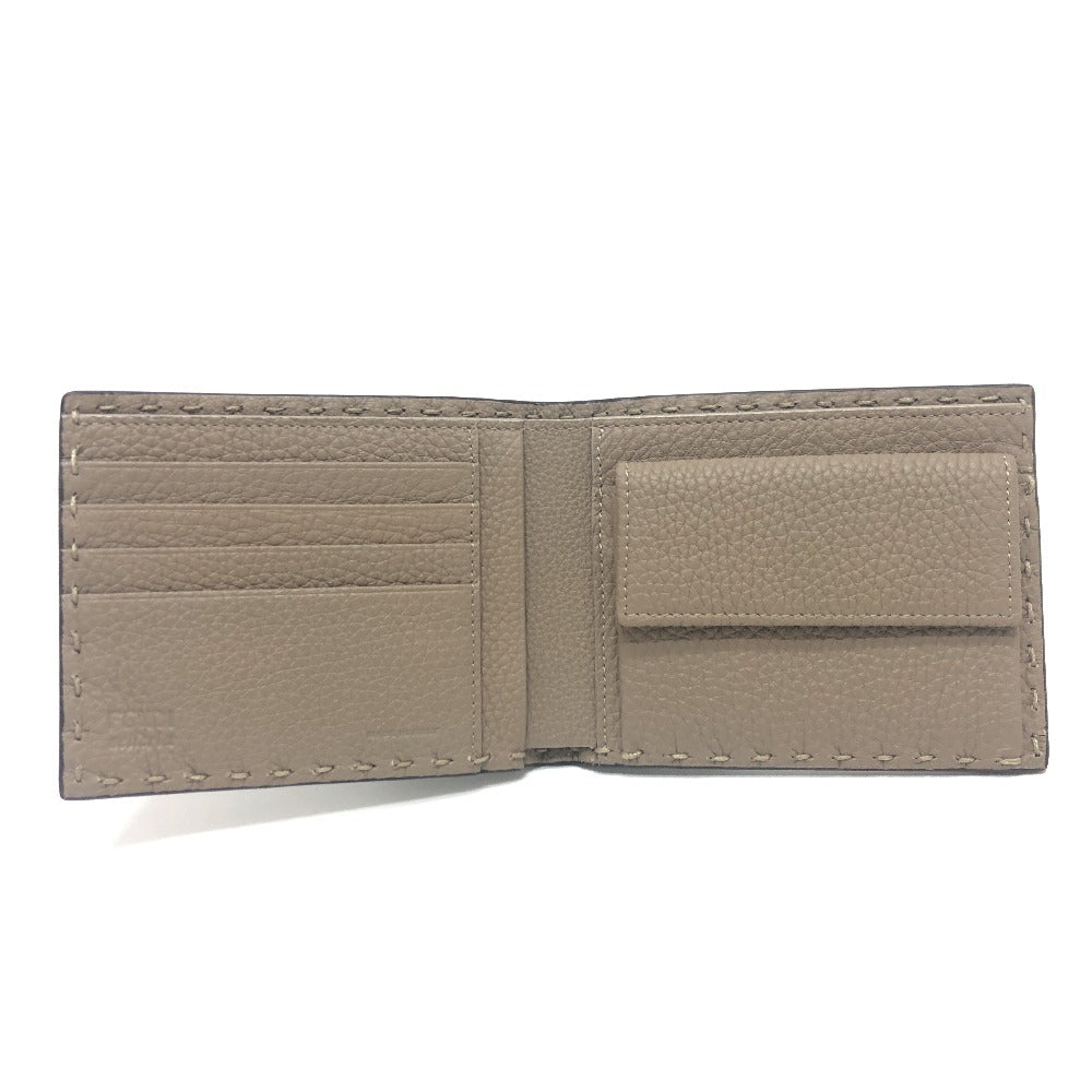 FENDI 7M0194 ステッチ セレリア 2つ折り財布 財布 ウォレット 2つ折り財布 レザー メンズ グレー