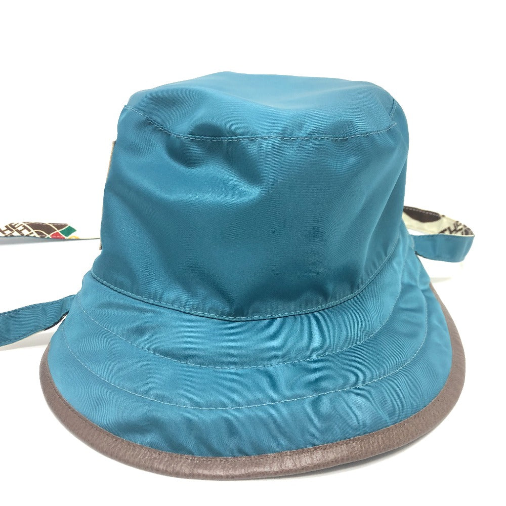 GUCCI 652942 リバーシブル ロゴ THE NORTH FACE ノースフェイス コラボ バケットハット 帽子 アウトドア ハット ハット ナイロン ユニセックス ホワイト×ブルー