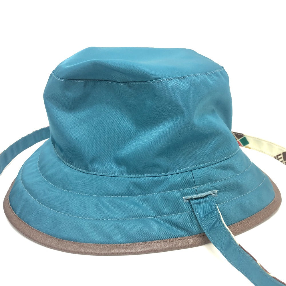 GUCCI 652942 リバーシブル ロゴ THE NORTH FACE ノースフェイス コラボ バケットハット 帽子 アウトドア ハット ハット ナイロン ユニセックス ホワイト×ブルー