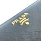 PRADA 1ML506 ロゴ ハート バイカラー ロングウォレット ラウンドファスナー 長財布 サフィアーノレザ－ レディース ブラック