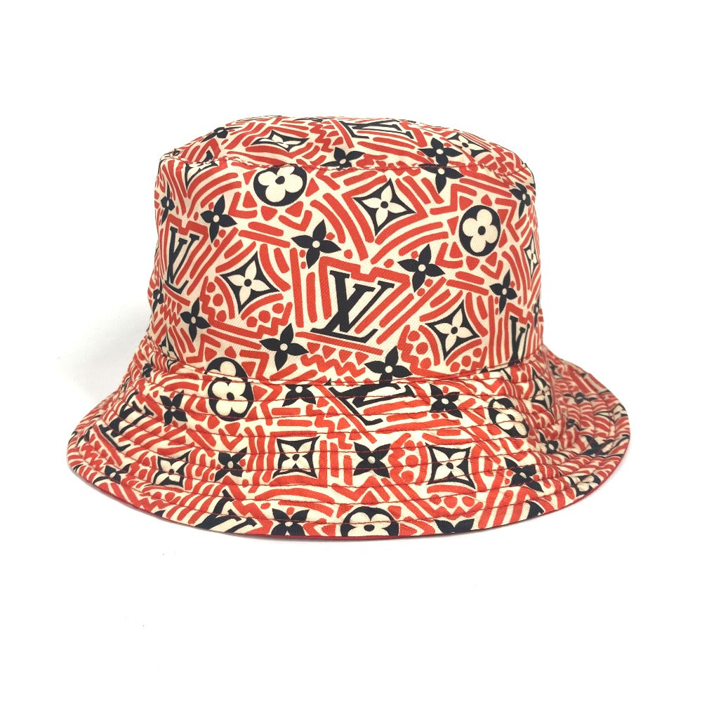 LOUIS VUITTON M76536 ハット帽 クレーム ルージュ モノグラム 帽子 バケットハット ボブハット ハット ナイロン レディース レッド