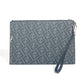 FENDI 7N0110 フラット スリム ダイアゴナル ズッカ セカンドバッグ カバン ポーチ クラッチバッグ レザー ユニセックス ブラック×イエロー×グレー