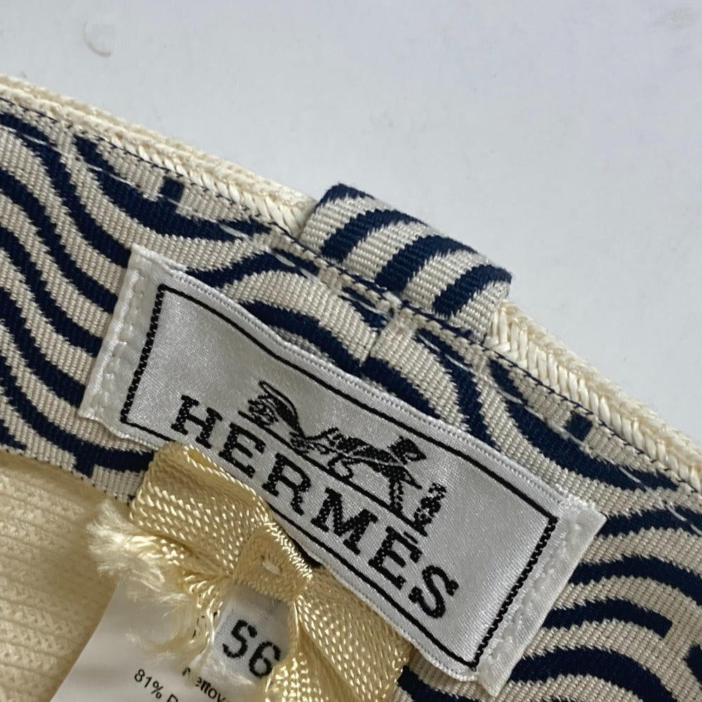 HERMES H221035N セリエボタン エマ Emma 帽子 キャスケット キャップ帽 キャップ ポリエステル レディース ホワイト系