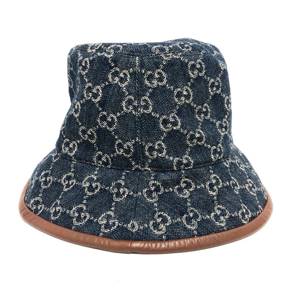 GUCCI 576371 GG デニム バケットハット 帽子 ハット帽子 ハット ハット コットン レディース ブルー - brandshop-reference
