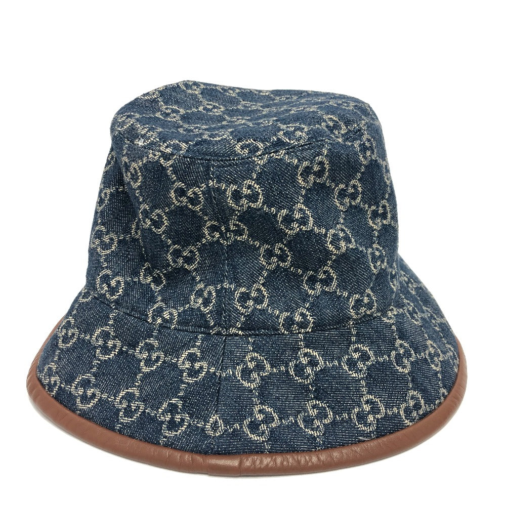 GUCCI 576371 GG デニム バケットハット 帽子 ハット帽子 ハット ハット コットン レディース ブルー - brandshop-reference