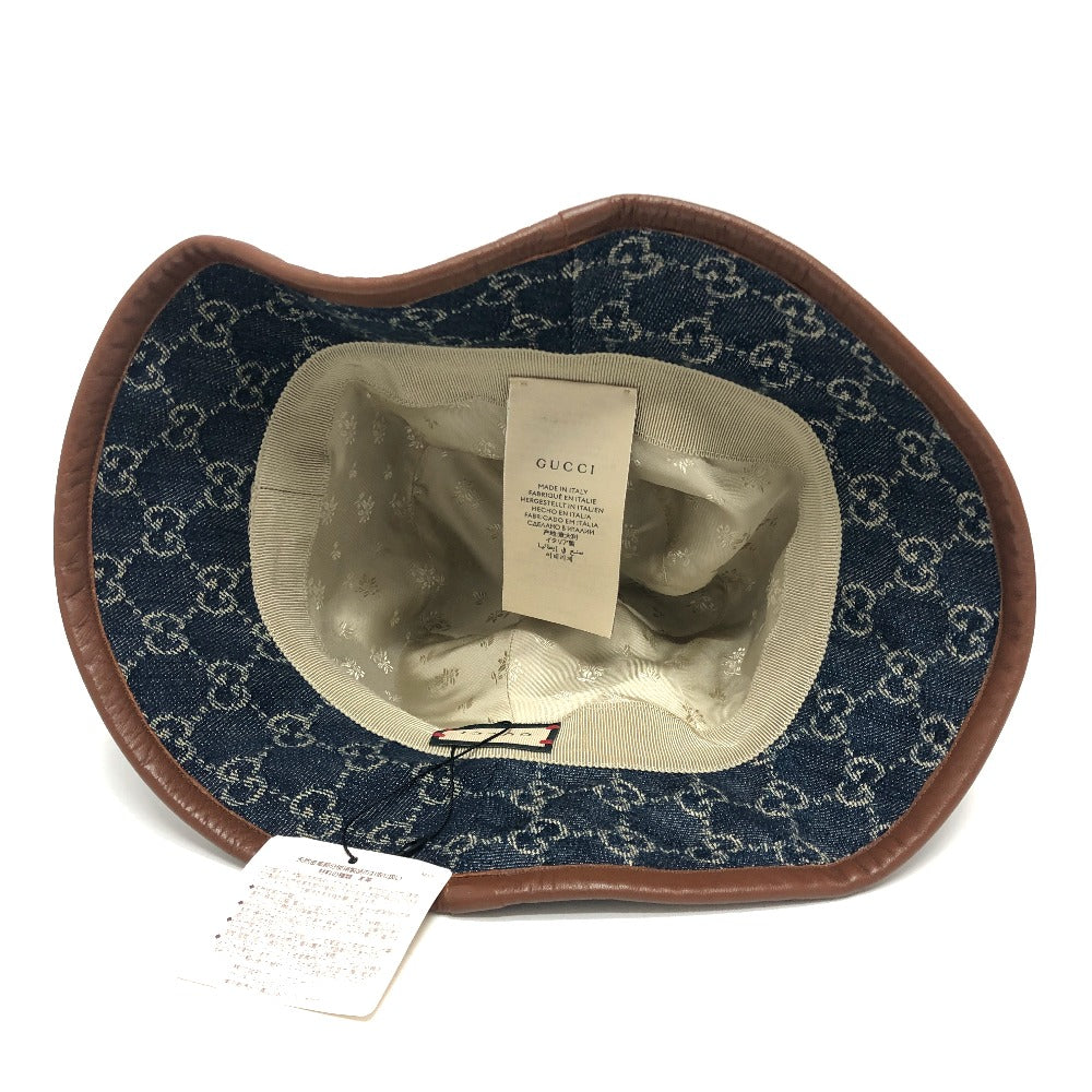GUCCI 576371 GG デニム バケットハット 帽子 ハット帽子 ハット ハット コットン レディース ブルー - brandshop-reference