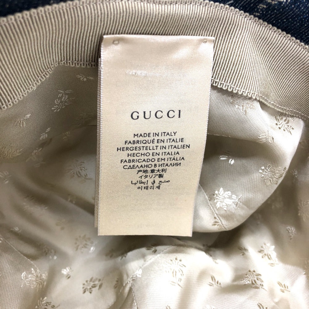 GUCCI 576371 GG デニム バケットハット 帽子 ハット帽子 ハット ハット コットン レディース ブルー - brandshop-reference