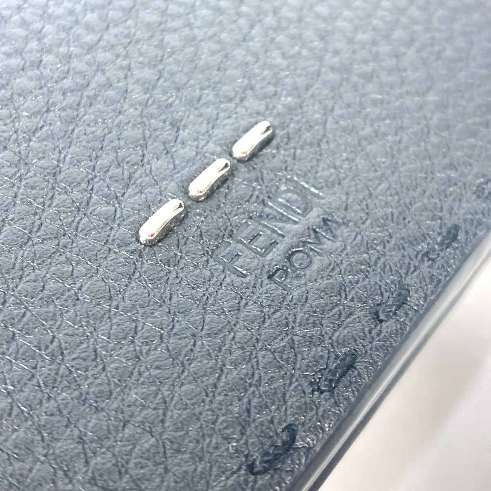 FENDI 7M0186 ステッチ セレリア 二つ折り ロングウォレット 長財布 レザー ユニセックス ブラック - brandshop-reference