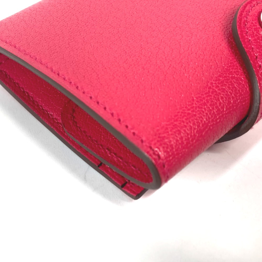 HERMES セリエ イリアード コンパクト コインケース カードケース 2つ折り財布 シェーブル レディース ローズエクストレーム ピンク - brandshop-reference
