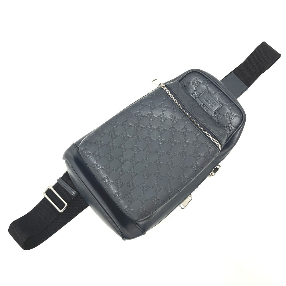 GUCCI 450970 グッチシマ ボディバッグ カバン クロスボディ 斜め掛け ショルダーバッグ レザー メンズ ネイビー - brandshop-reference