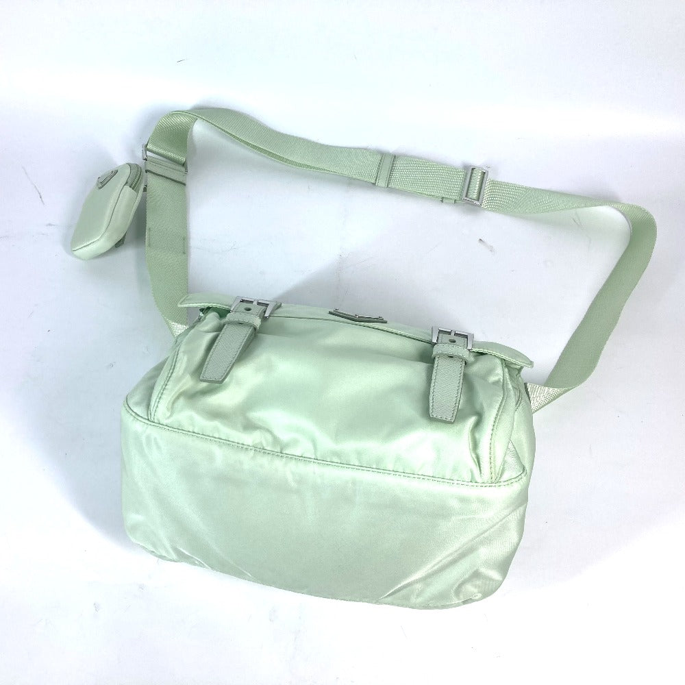 PRADA 1BD953 トライアングルロゴ 三角ロゴ プレート Re-Nylon 斜め掛け 肩掛け カバン ポーチ付き ショルダーバッグ ナイロン レディース ACQUA アクア グリーン - brandshop-reference
